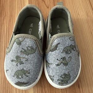 Carter's Gray Dinosaur Kids Slip-On Sneakers